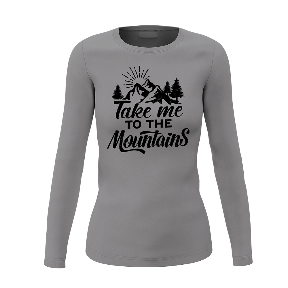 Women's Mountain Hiking Long Sleeve Shirt – Soft Cotton Outdoor Tee