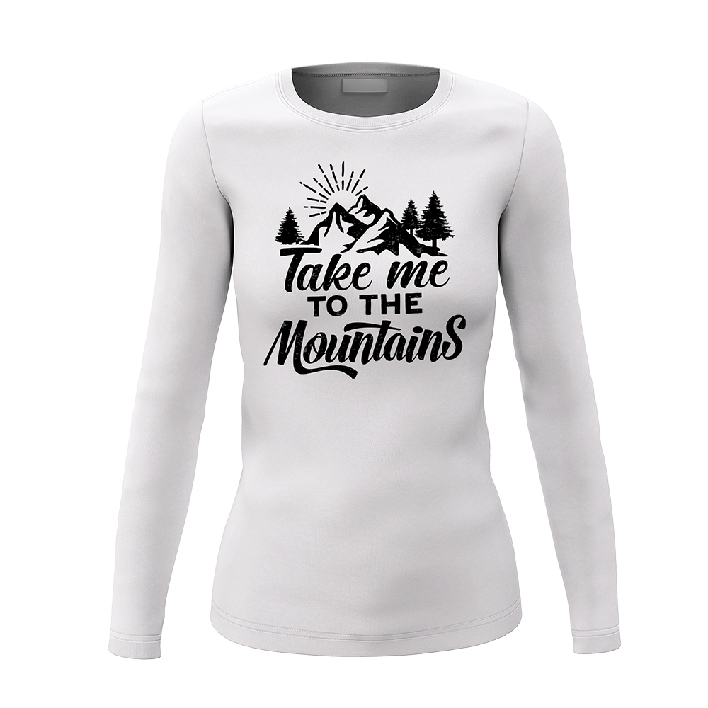 Women's Mountain Hiking Long Sleeve Shirt – Soft Cotton Outdoor Tee