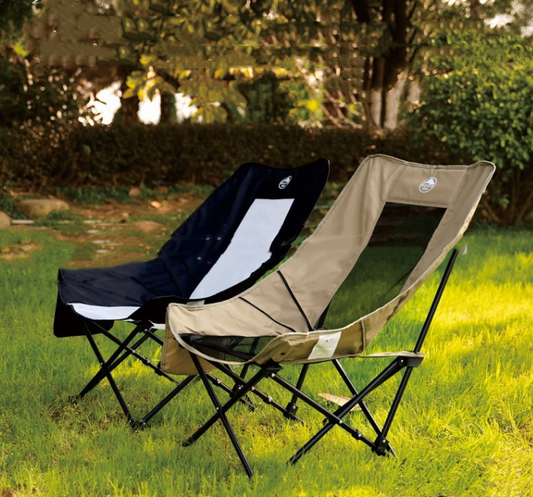 Folding Moon Chair – Portable Outdoor Accent Chair with Padded Cotton Seat